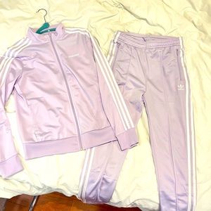 Adidas lavender tracksuit